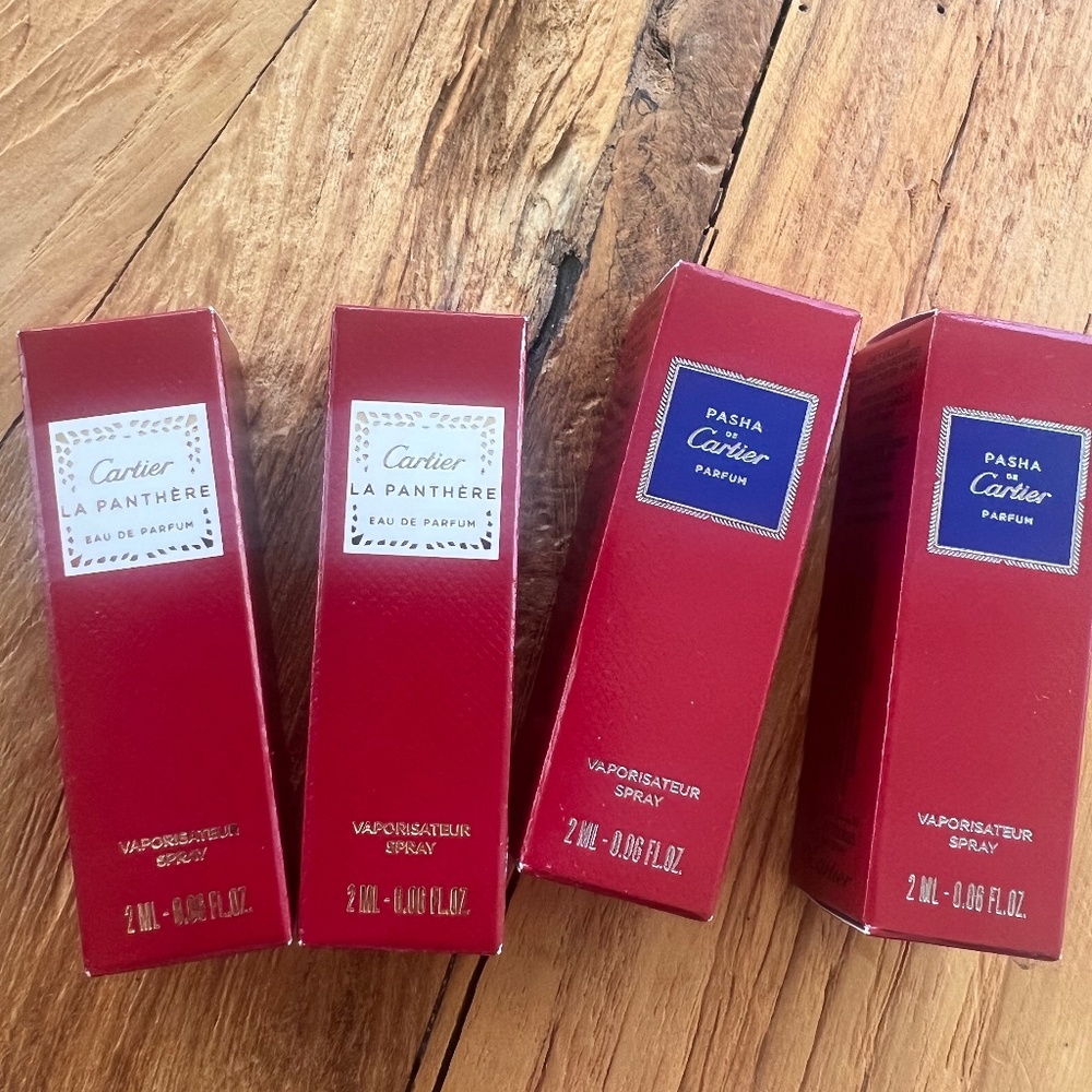 (4) samples Cartier (2) la Panthere and (2) pasha parfum